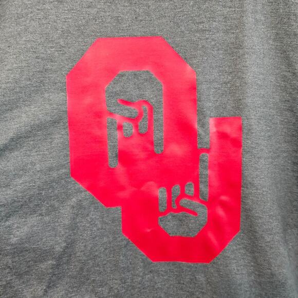 Oklahoma University OU T-Shirt Men 3X Dark Grey Red Only One Horns Down Sooners - Picture 2 of 7